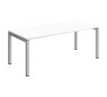 Bureau droit Teamline plateau blanc L 180 cm - piètement métal