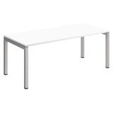 Bureau droit Teamline plateau blanc L 180 cm - piètement métal