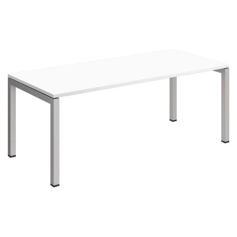Mesa recta Arko An 180 cm blanca patas aluminio