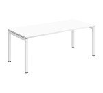 Bureau droit Teamline plateau blanc L 180 cm - piètement métal