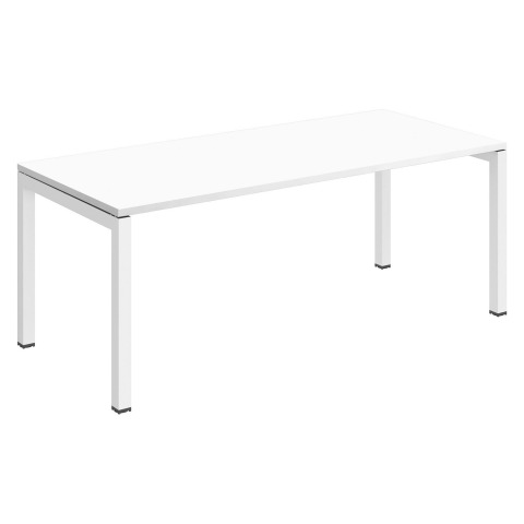 Mesa recta Arko An 180 cm blanca patas blancas