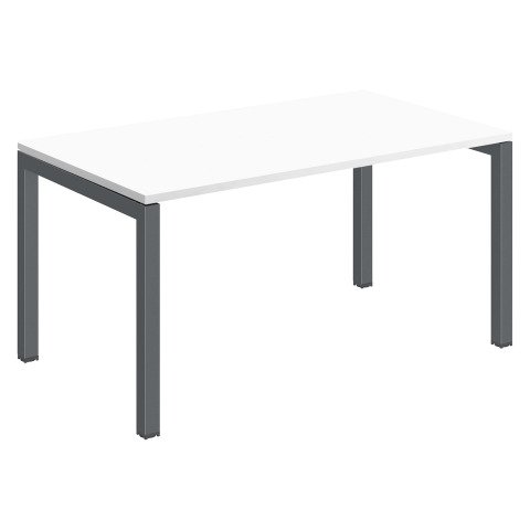 Mesa recta Arko An 140 cm blanca patas antracitas