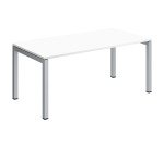 Bureau droit Teamline plateau blanc L 160 cm - piètement métal