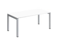 Bureau droit Teamline plateau blanc L 160 cm - piètement métal