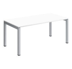 Bureau droit Teamline plateau blanc L 160 cm - piètement métal