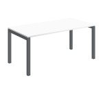 Bureau droit Teamline plateau blanc L 160 cm - piètement métal