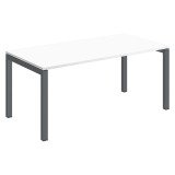 Bureau droit Teamline plateau blanc L 160 cm - piètement métal