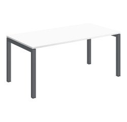 Bureau droit Teamline plateau blanc L 160 cm - piètement métal