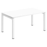 Bureau droit Teamline plateau blanc L 140 cm - piètement métal