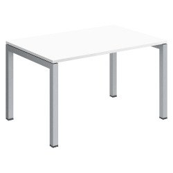 Bureau droit Teamline plateau blanc L 120 cm - piètement métal