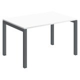 Bureau droit Teamline plateau blanc L 120 cm - piètement métal