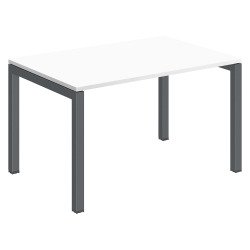 Bureau droit Teamline plateau blanc L 120 cm - piètement métal