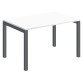 Bureau droit Teamline plateau blanc L 120 cm - piètement métal