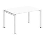 Bureau droit Teamline plateau blanc L 120 cm - piètement métal