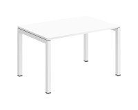 Bureau droit Teamline plateau blanc L 120 cm - piètement métal