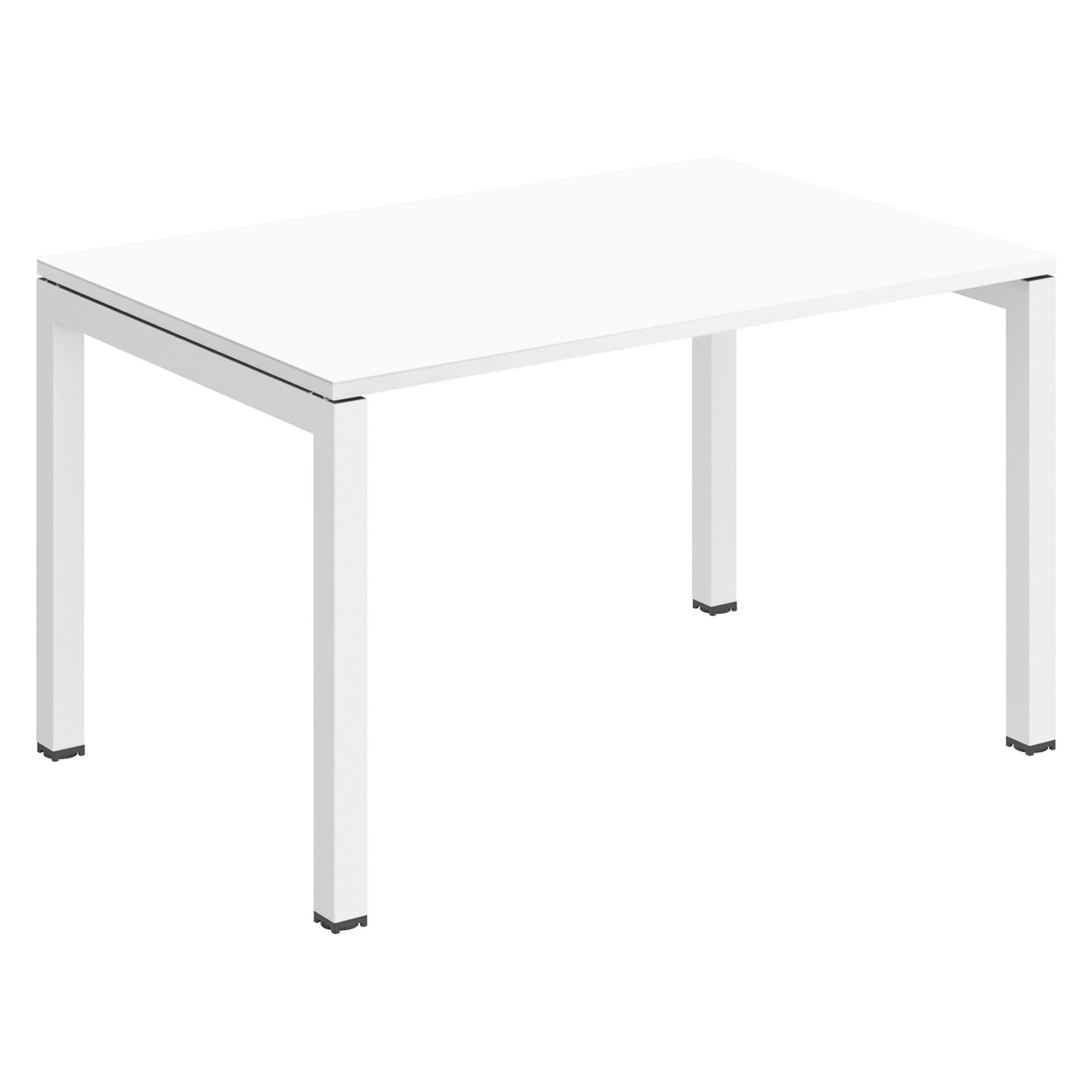 Bureau droit Teamline plateau blanc L 120 cm - piètement métal