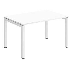 Bureau droit Teamline plateau blanc L 120 cm - piètement métal