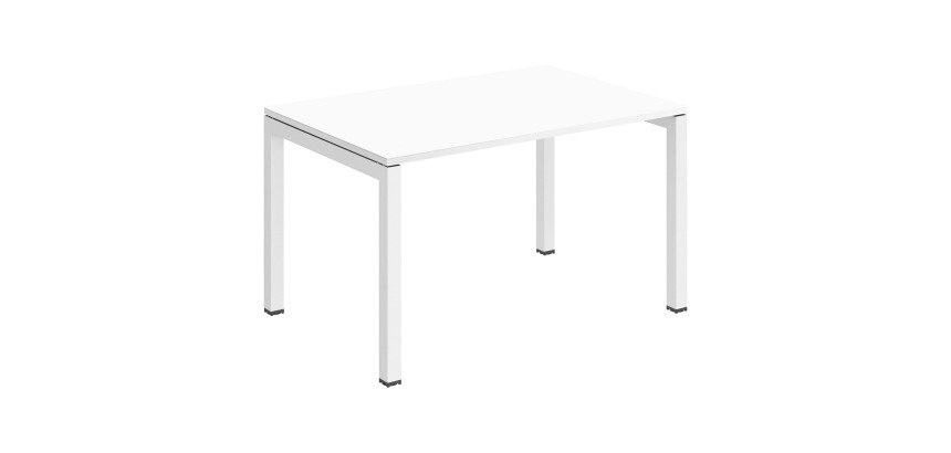 Bureau droit Teamline plateau blanc L 120 cm - piètement métal