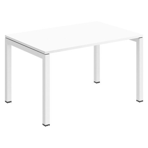 Bureau droit Teamline plateau blanc L 120 cm - piètement métal