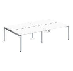 Pole 4 Büros gerade Arko Eichenholzplatten Metallfüße Bogen