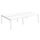 Pôle 4 bureaux droits Teamline L 280 cm - plateaux blanc piètement métal arche