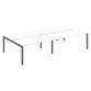 Pôle 4 bureaux droits Teamline L 320 cm - plateaux blanc piètement métal arche