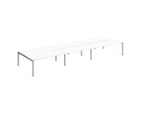 Piano 6 scrivanie lineari Arko base metallo