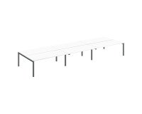 Piano 6 scrivanie lineari Arko base metallo