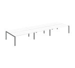 Pôle 6 bureaux droits Teamline L 540 cm - plateaux blanc piètement métal arche