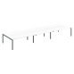 Pôle 6 bureaux droits Teamline L 540 cm - plateaux blanc piètement métal arche