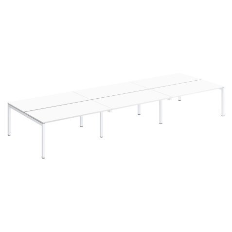 Piano 6 scrivanie lineari Arko base metallo