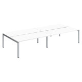 <h4>Pole 4 straight offices Arko light oak tabletops metal arch legs</h4>