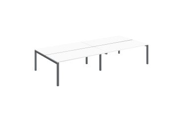 <h4>Pole 4 straight offices Arko light oak tabletops metal arch legs</h4>