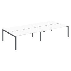 <h4>Pole 4 straight offices Arko light oak tabletops metal arch legs</h4>