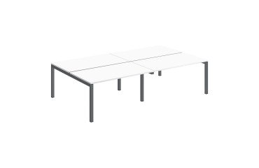 Pole 4 Büros gerade Arko Eichenholzplatten Metallfüße Bogen