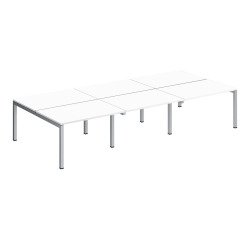 Piano 6 scrivanie lineari Arko base metallo