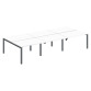 Pôle 6 bureaux droits Teamline L 360 cm - plateaux blanc piètement métal arche