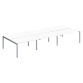 Pôle 6 bureaux droits Teamline L 420 cm - plateaux blanc piètement métal arche