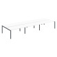 Pôle 6 bureaux droits Teamline L 480 cm - plateaux blanc piètement métal arche