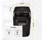 Distruggidocumenti Fellowes Automax 200C, taglio a frammento, 200 fogli, nero