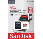 Carte mémoire micro SDHC Sandisk avec adaptateur SDXC 64 Go - classe 10