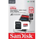 Carte mémoire micro SDHC Sandisk avec adaptateur SDHC 128 Go - classe 10
