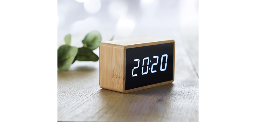 Reloj despertador ECO fabricado en Bambú natural