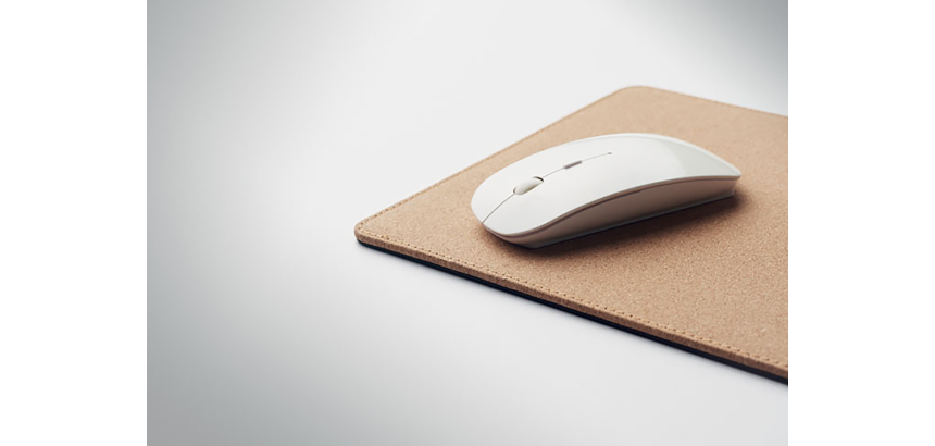Alfombrilla de ratón ECO de corcho con cargador inalámbrico de 15W