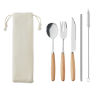 Set de Cubiertos reutilizables de acero inoxidable ECO