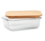 Fiambrera de cristal con tapa de bambú