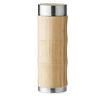 Termo Eco en acero inoxidable  y bambú