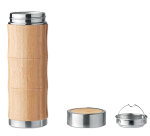 Termo Eco en acero inoxidable  y bambú
