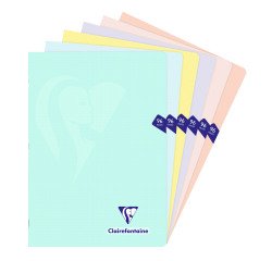 Stapled notebook Clairefontaine Mimesys Pastel A4 small squares 96 pages