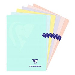 Cahier piqué Clairefontaine Mimesys Pastel A4 petits carreaux 96 pages